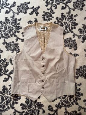 Men's Beige Dress Vest - Classic Tailored Waistcoat